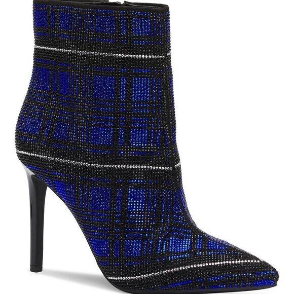 Blue and black rhinestone booties - Picture 2 of 5